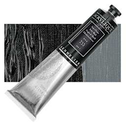 Sennelier Extra-Fine Artist Acrylique - Ivory Black, 200 ml tube and swatch