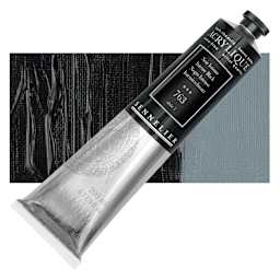 Sennelier Extra-Fine Artist Acrylique - Intense Black, 200 ml tube and swatch