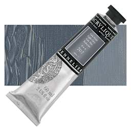 Sennelier Extra-Fine Artist Acrylique - Light Gray, 60 ml tube and swatch