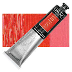 Sennelier Extra-Fine Artist Acrylique - Vermilion, 200 ml tube and swatch