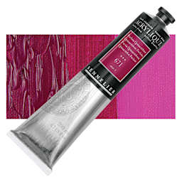 Sennelier Extra-Fine Artist Acrylique - Quinacridone Fuschia, 200 ml tube and swatch