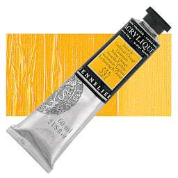 Sennelier Extra-Fine Artist Acrylique - Cadmium Yellow Orange, 60 ml tube and swatch