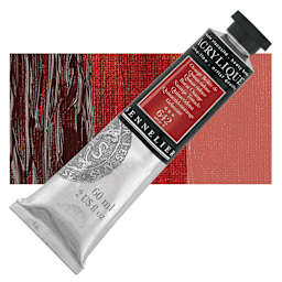 Sennelier Extra-Fine Artist Acrylique - Quinacridone Burnt Orange, 60 ml tube and swatch