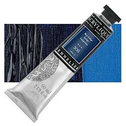 Sennelier Extra-Fine Artist Acrylique - Indigo, 60 ml tube and swatch