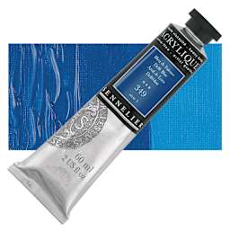 Sennelier Extra-Fine Artist Acrylique - Delft Blue, 60 ml tube and swatch