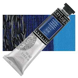 Sennelier Extra-Fine Artist Acrylique - Prussian Blue, 60 ml tube and swatch