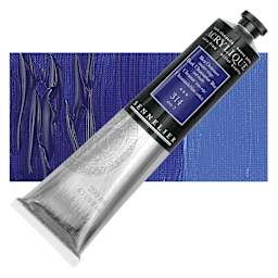 Sennelier Extra-Fine Artist Acrylique - Dark Ultramarine Blue (Red Shade), 200 ml tube and swatch