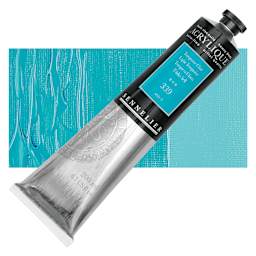 Sennelier Extra-Fine Artist Acrylique - Light Turquoise, 200 ml tube and swatch