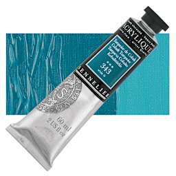 Sennelier Extra-Fine Artist Acrylique - Cobalt Turquoise, 60 ml tube and swatch