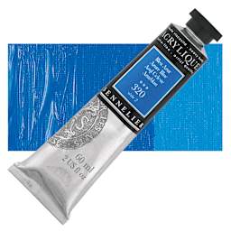 Sennelier Extra-Fine Artist Acrylique - Azure Blue, 60 ml tube and swatch