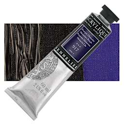 Sennelier Extra-Fine Artist Acrylique - Dioxazine Purple, 60 ml tube and swatch