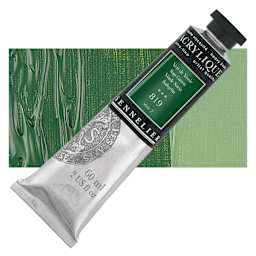 Sennelier Extra-Fine Artist Acrylique - Sap Green, 60 ml tube and swatch