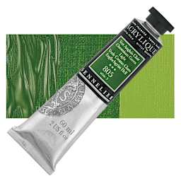 Sennelier Extra-Fine Artist Acrylique - Chromium Green Light, 60 ml tube and swatch