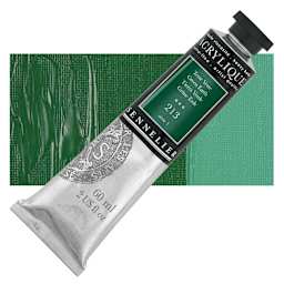 Sennelier Extra-Fine Artist Acrylique - Green Earth, 60 ml tube and swatch