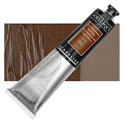 Sennelier Extra-Fine Artist Acrylique - Burnt Umber, 200 ml tube and swatch