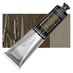 Sennelier Extra-Fine Artist Acrylique - Raw Umber, 200 ml tube and swatch