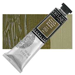 Sennelier Extra-Fine Artist Acrylique - Brown Ochre, 60 ml tube and swatch