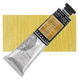 Sennelier Extra-Fine Artist Acrylique - Iridescent Antique Gold, 60 ml tube and swatch