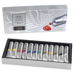 Winsor & Newton Professional Acrylics - Starter Set of 12 Colors, 20 ml tubes, open packaging