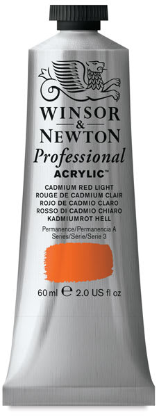 Winsor & Newton Professional Acrylics - Cadmium Red Light, 60 ml tube