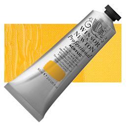Winsor & Newton Professional Acrylic Paint - Azo Yellow Deep, 60 ml  tube and swatch