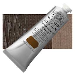 Winsor & Newton Professional Acrylic Paint - Burnt Umber, 60 ml tube and swatch