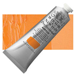 Winsor & Newton Professional Acrylic Paint - Cadmium Orange, 60 ml tube and swatch