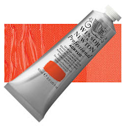 Winsor & Newton Professional Acrylic Paint - Cadmium Red Light, 60 ml tube and swatch