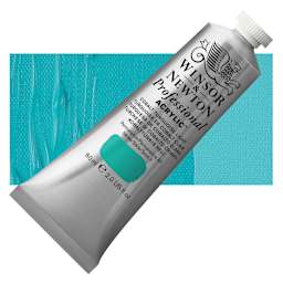 Winsor & Newton Professional Acrylic Paint - Cobalt Turquoise Light, 60 ml tube and swatch