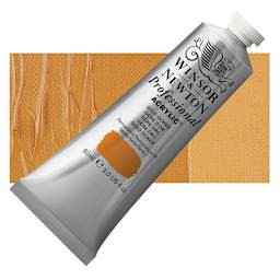 Winsor & Newton Professional Acrylic Paint - Gold Ochre, 60 ml tube and swatch