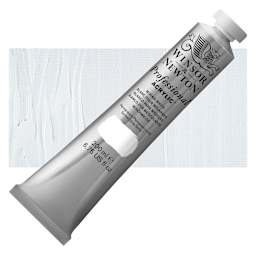 Winsor & Newton Professional Acrylic Paint - Mixing White, 200 ml tube and swatch