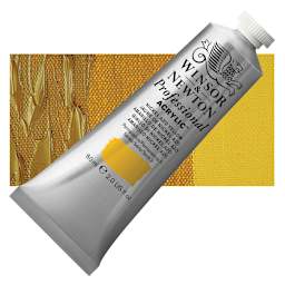 Winsor & Newton Professional Acrylic Paint - Nickel Azo Yellow, 60 ml tube and swatch