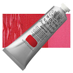 Winsor & Newton Professional Acrylic Paint - Naphthol Red Medium, 60 ml tube and swatch