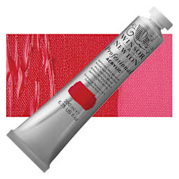 Winsor & Newton Professional Acrylic Paint - Naphthol Red Medium, 200 ml tube and swatch
