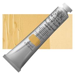 Winsor & Newton Professional Acrylic Paint - Naples Yellow, 200 ml tube and swatch