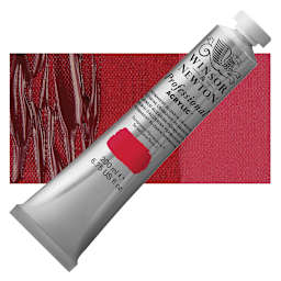 Winsor & Newton Professional Acrylic Paint - Permanent Alizarin Crimson, 200 ml tube and swatch