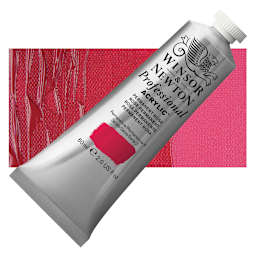 Winsor & Newton Professional Acrylic Paint - Permanent Rose, 60 ml tube and swatch