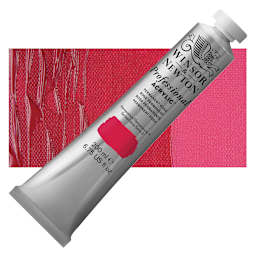 Winsor & Newton Professional Acrylic Paint - Permanent Rose, 200 ml tube and swatch