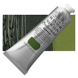 Winsor & Newton Professional Acrylic Paint - Permanent Sap Green, 60 ml tube and swatch