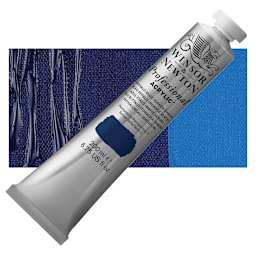 Winsor & Newton Professional Acrylic Paint - Phthalo Blue Green Shade, 200 ml tube and swatch