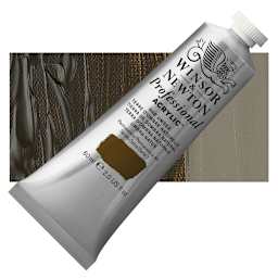 Winsor & Newton Professional Acrylic Paint - Raw Umber, 60 ml tube and swatch
