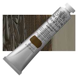 Winsor & Newton Professional Acrylic Paint - Raw Umber, 200 ml tube and swatch