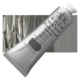 Winsor & Newton Professional Acrylic Paint - Silver No 2, 60 ml tube and swatch
