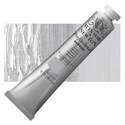 Winsor & Newton Professional Acrylic Paint - Silver, 200 ml tube and swatch