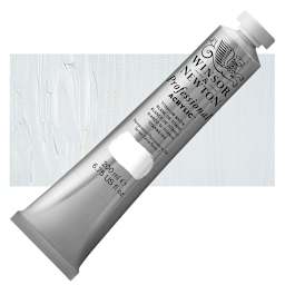 Winsor & Newton Professional Acrylic Paint - Titanium White, 200 ml tube and swatch