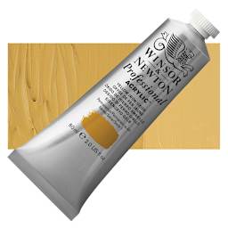 Winsor & Newton Professional Acrylic Paint - Yellow Iron Oxide, 60 ml tube and swatch