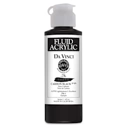 Da Vinci Fluid Acrylics - Carbon Black, 4 oz bottle