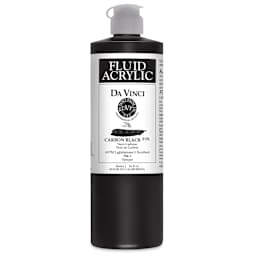 Da Vinci Fluid Acrylics - Carbon Black, 16 oz bottle
