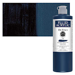 Da Vinci Fluid Acrylic Paint - Payne's Gray, 16 oz bottle and swatch