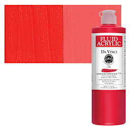 Da Vinci Fluid Acrylic Paint - Cadmium Red Medium Hue, 16 oz bottle and swatch